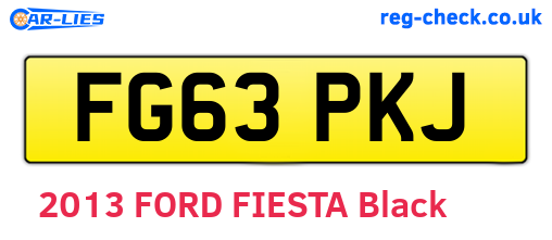 FG63PKJ are the vehicle registration plates.