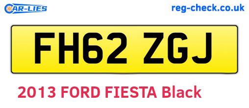 FH62ZGJ are the vehicle registration plates.