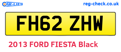 FH62ZHW are the vehicle registration plates.