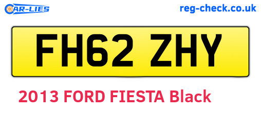 FH62ZHY are the vehicle registration plates.
