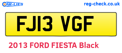 FJ13VGF are the vehicle registration plates.