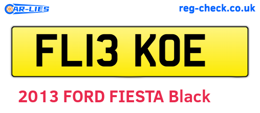 FL13KOE are the vehicle registration plates.