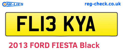 FL13KYA are the vehicle registration plates.