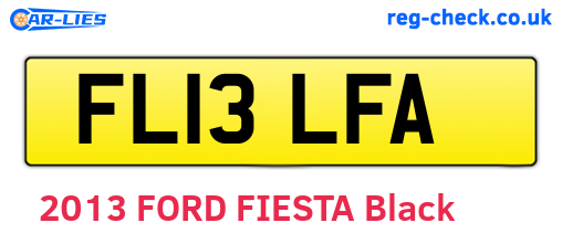 FL13LFA are the vehicle registration plates.