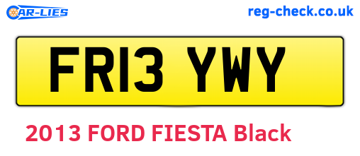 FR13YWY are the vehicle registration plates.