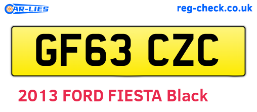 GF63CZC are the vehicle registration plates.