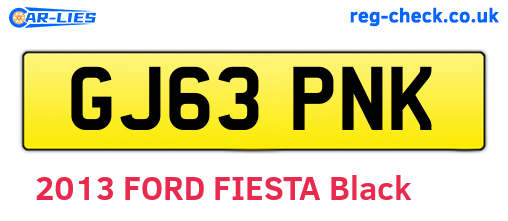 GJ63PNK are the vehicle registration plates.
