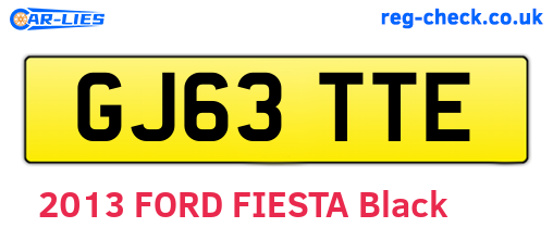 GJ63TTE are the vehicle registration plates.