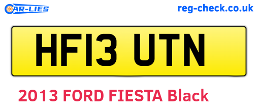 HF13UTN are the vehicle registration plates.