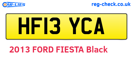 HF13YCA are the vehicle registration plates.