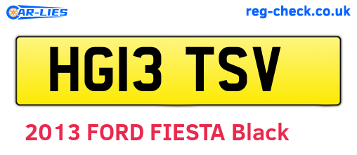 HG13TSV are the vehicle registration plates.