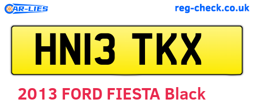HN13TKX are the vehicle registration plates.