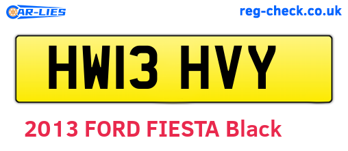 HW13HVY are the vehicle registration plates.