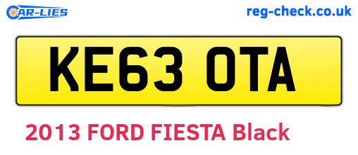 KE63OTA are the vehicle registration plates.