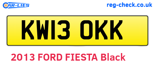 KW13OKK are the vehicle registration plates.
