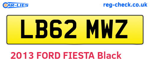 LB62MWZ are the vehicle registration plates.