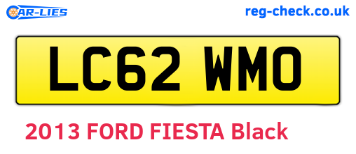 LC62WMO are the vehicle registration plates.