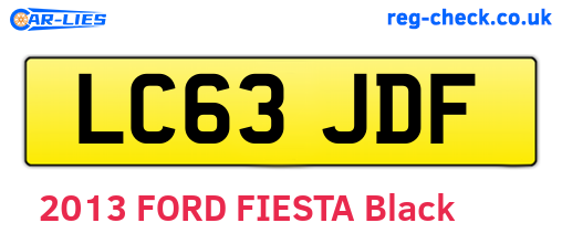 LC63JDF are the vehicle registration plates.