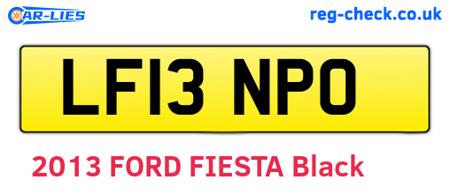 LF13NPO are the vehicle registration plates.