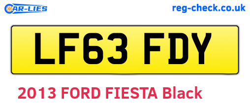 LF63FDY are the vehicle registration plates.