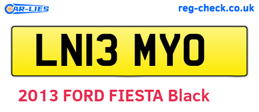 LN13MYO are the vehicle registration plates.