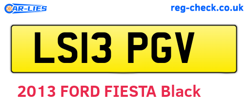 LS13PGV are the vehicle registration plates.