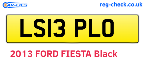 LS13PLO are the vehicle registration plates.