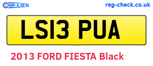 LS13PUA are the vehicle registration plates.
