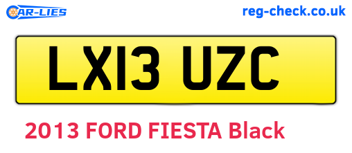 LX13UZC are the vehicle registration plates.