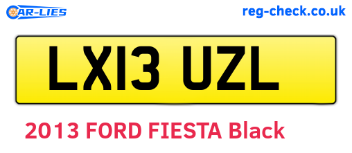 LX13UZL are the vehicle registration plates.