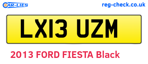 LX13UZM are the vehicle registration plates.