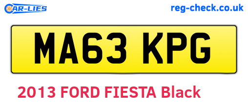MA63KPG are the vehicle registration plates.