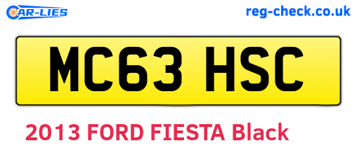 MC63HSC are the vehicle registration plates.