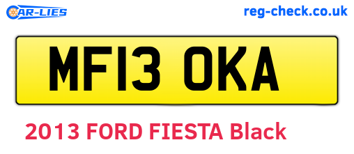 MF13OKA are the vehicle registration plates.