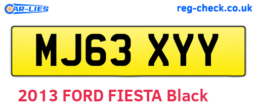 MJ63XYY are the vehicle registration plates.
