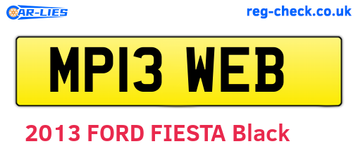 MP13WEB are the vehicle registration plates.