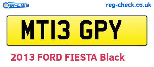 MT13GPY are the vehicle registration plates.