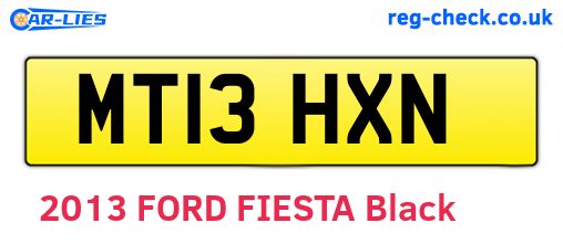 MT13HXN are the vehicle registration plates.
