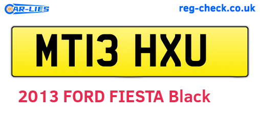 MT13HXU are the vehicle registration plates.