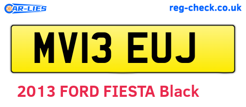 MV13EUJ are the vehicle registration plates.