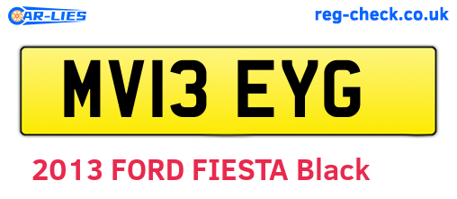 MV13EYG are the vehicle registration plates.