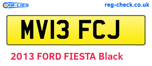MV13FCJ are the vehicle registration plates.