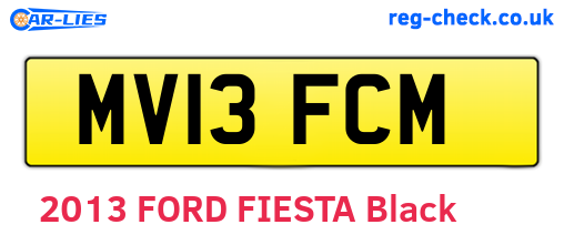 MV13FCM are the vehicle registration plates.