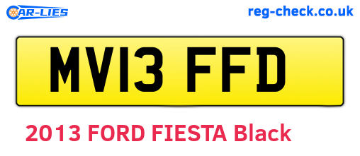 MV13FFD are the vehicle registration plates.