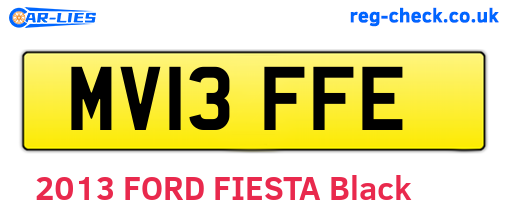 MV13FFE are the vehicle registration plates.
