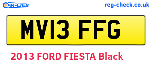 MV13FFG are the vehicle registration plates.