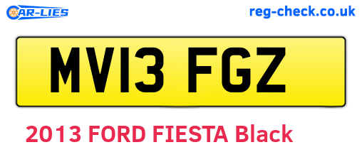 MV13FGZ are the vehicle registration plates.