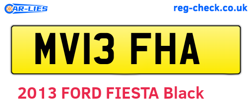 MV13FHA are the vehicle registration plates.