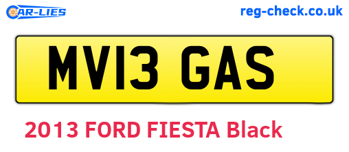 MV13GAS are the vehicle registration plates.