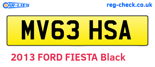 MV63HSA are the vehicle registration plates.